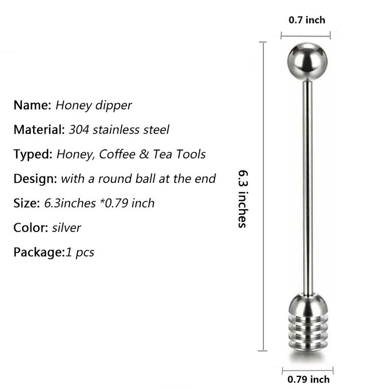 SONGZIMING Honey and Syrup Dipper Stick Server Honey Spoon 304 Stainless Steel Wand for Honey Pot Jar Containers-6.3 Inch - Image 5